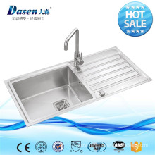 LARGE BATHROOM COUNTERTOP HAND USED COMMERCIAL SINGLE BOWL STAINLESS STEEL KITCHEN SINK